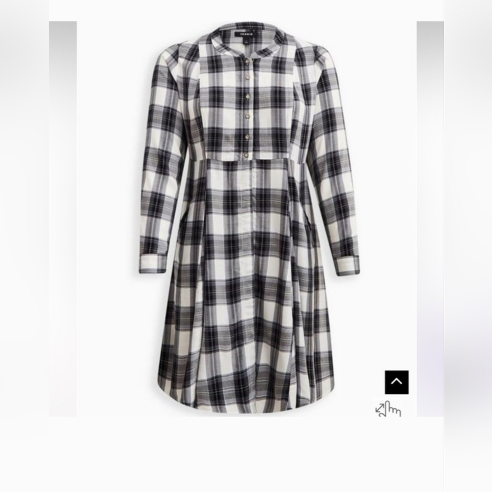 Sold .Torrid Kimono Plaid Button-Up Top Size 3 - Picture 3 of 6